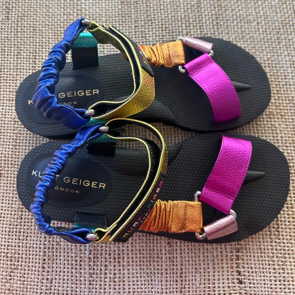 Kurt Geiger London Orion Slingback Metallic Rainbow Platform Sandal. 36.5) 5.5-6 - Picture 10 of 11